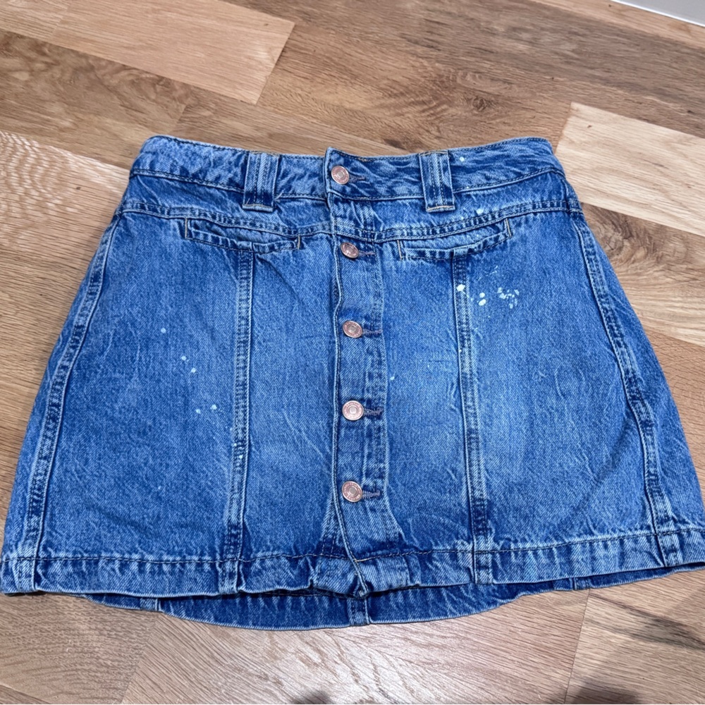 We The Free Blue Denim Skirt